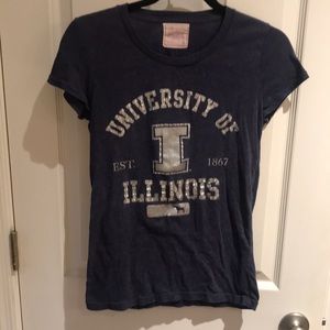 Pink University of Illinois blue top w/silver bling, size M, used condition